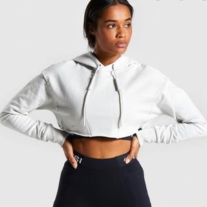light grey cropped hoodie